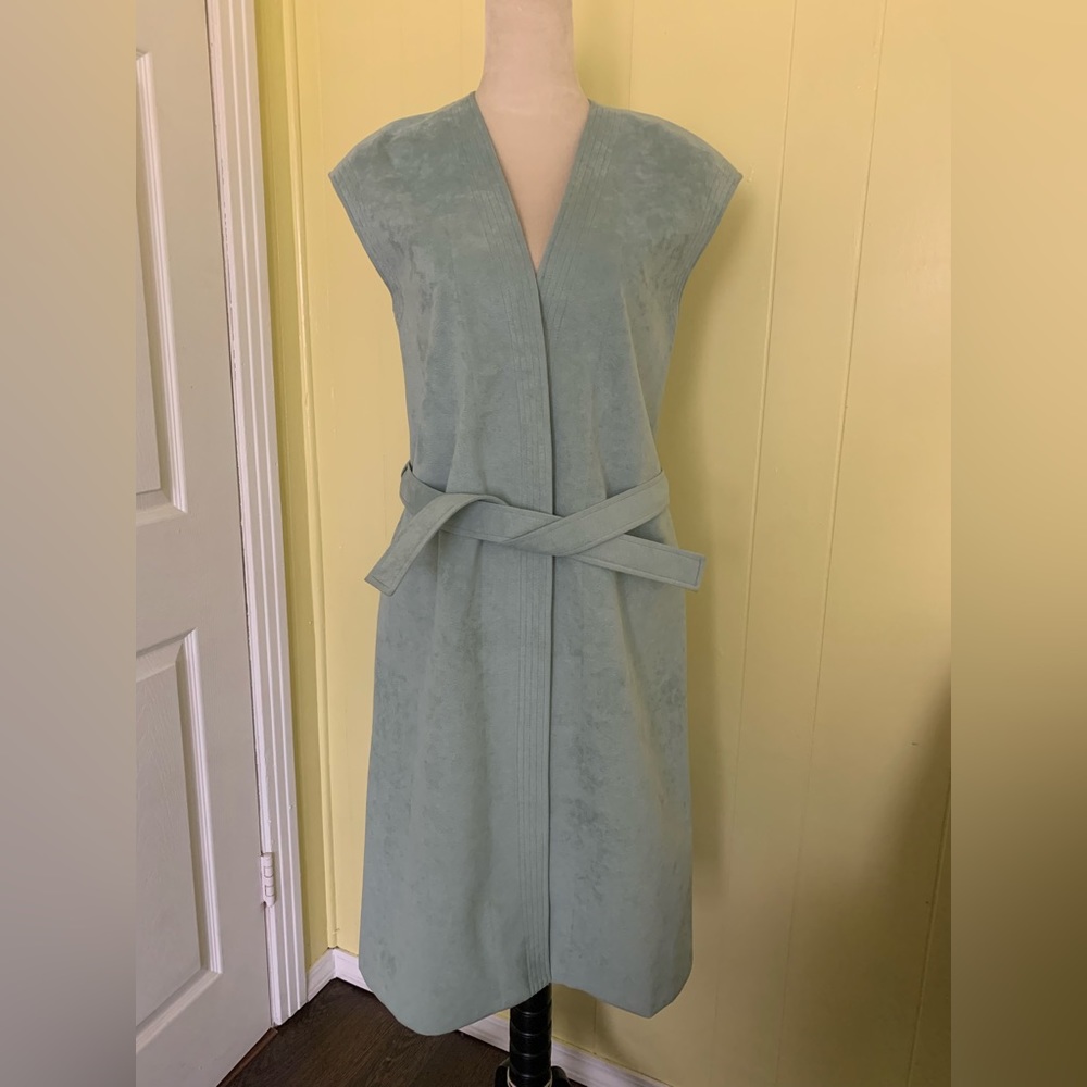 VTG Samuel Robert By Peter Hatsi Androu Ultra Suede Belted Dress Blue Size 6